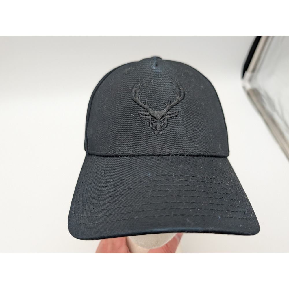 Bucked Up Mens Black Snapback Hat Tonal Embroidered Deer Logo Adjustable Cap